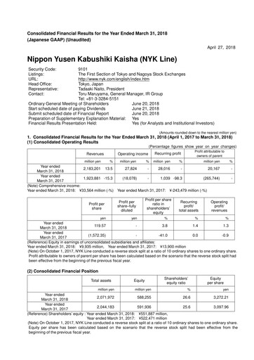Thumbnail Nippon Yūsen
 Financial Report 2017