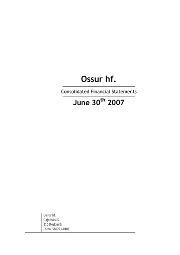 Thumbnail Embla Medical Financial Statement 2007-h1