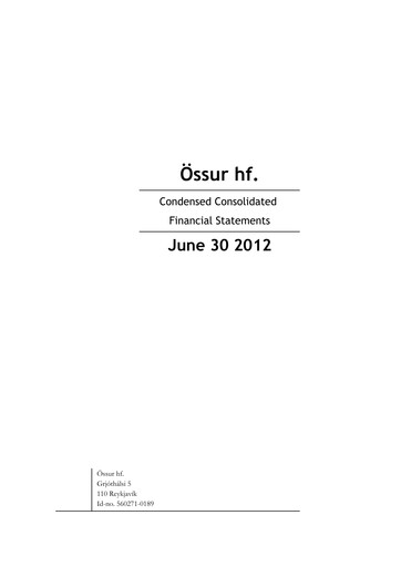 Thumbnail Embla Medical Financial Statement 2012-h1