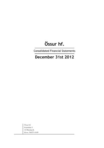 Thumbnail Embla Medical Financial Statement 2012