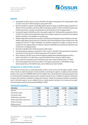 Thumbnail Embla Medical Financial Statement 2019