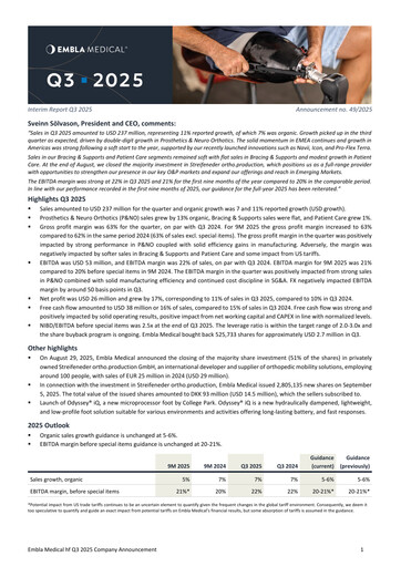 Thumbnail Embla Medical Quarterly Report 2025-q3