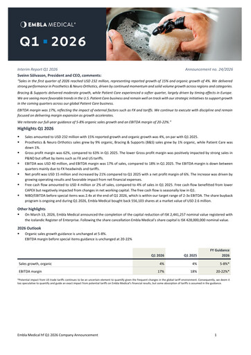 Thumbnail Embla Medical Quarterly Report 2026-q1
