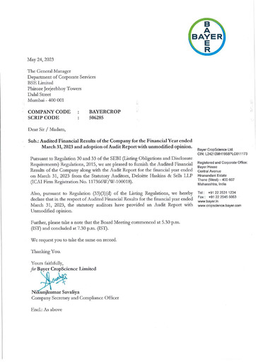 Thumbnail Bayer Crop Science Financial Statement 2022-2023