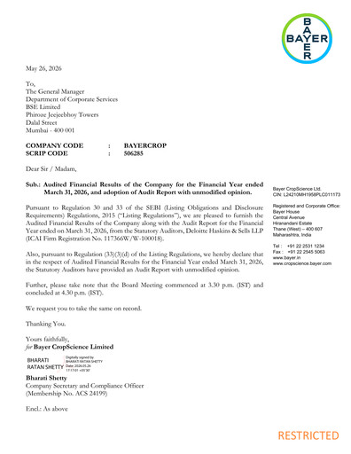Thumbnail Bayer Crop Science Financial Statement 2025-2026