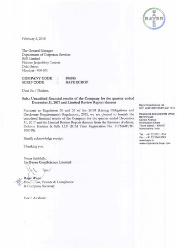 Thumbnail Bayer Crop Science Quarterly Report 2017-q3