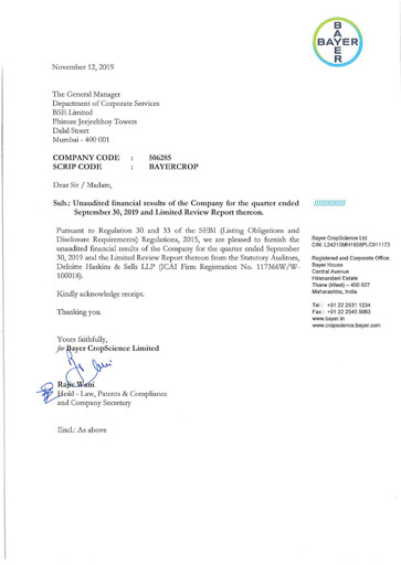 Thumbnail Bayer Crop Science Quarterly Report 2019-q2