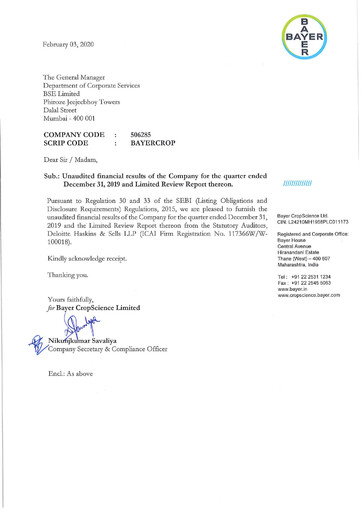 Thumbnail Bayer Crop Science Quarterly Report 2019-q3