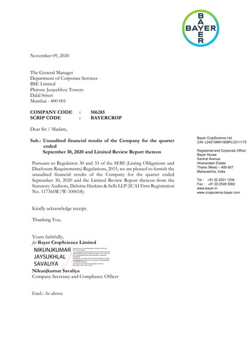 Thumbnail Bayer Crop Science Quarterly Report 2020-q2
