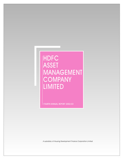 Thumbnail HDFC Asset Management Company Limited Annual Report 2002-2003