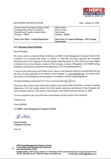 Thumbnail HDFC Asset Management Company Limited Quarterly Report 2019-q3