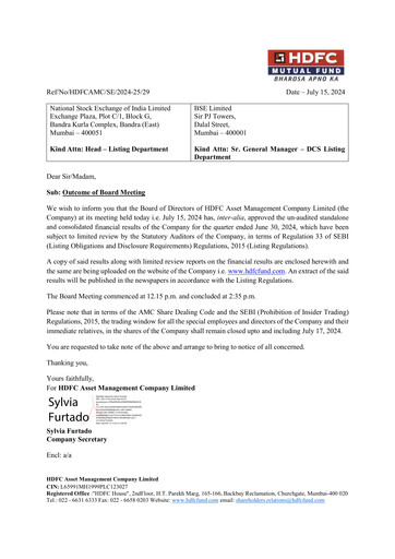 Thumbnail HDFC Asset Management Company Limited Quarterly Report 2024-q1
