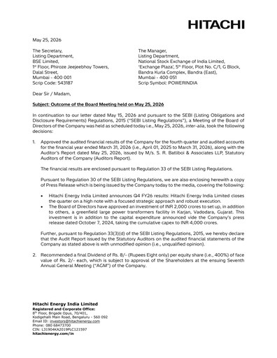 Thumbnail Hitachi Energy India Financial Statement 2025-2026