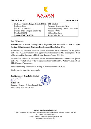 Thumbnail Kalyan Jewellers India Quarterly Report 2026-q1
