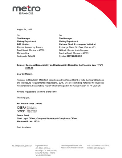 Vorschaubild Metro Brands ESG-Bericht 2025-2026