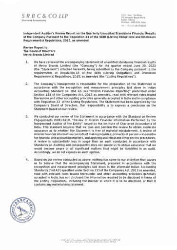 Miniature Metro Brands Rapport trimestriel 2023-q1
