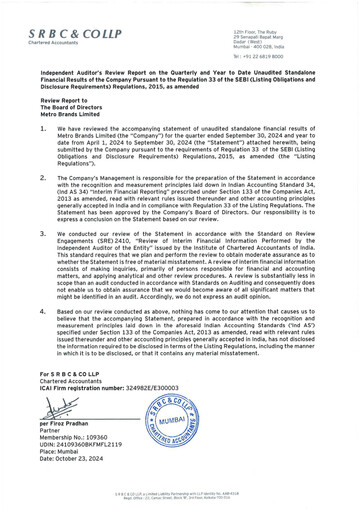 Miniature Metro Brands Rapport trimestriel 2024-q2