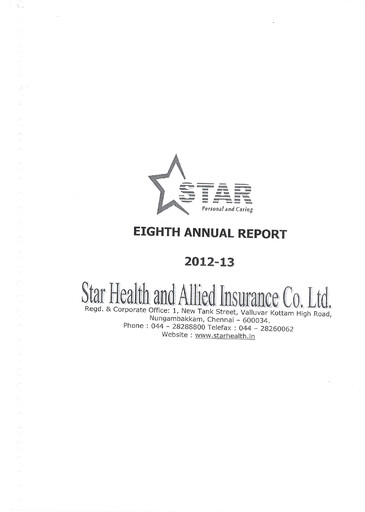 Thumbnail Star Health and Allied Insurance Company Annual Report 2012-2013