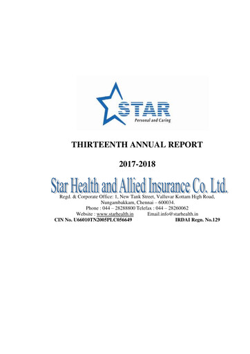 Thumbnail Star Health and Allied Insurance Company Annual Report 2017-2018