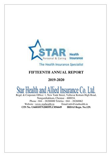 Thumbnail Star Health and Allied Insurance Company Annual Report 2019-2020