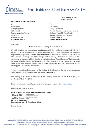 Thumbnail Star Health and Allied Insurance Company Quarterly Report 2023-q3