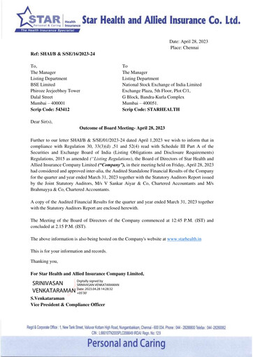 Thumbnail Star Health and Allied Insurance Company Quarterly Report 2023-q4