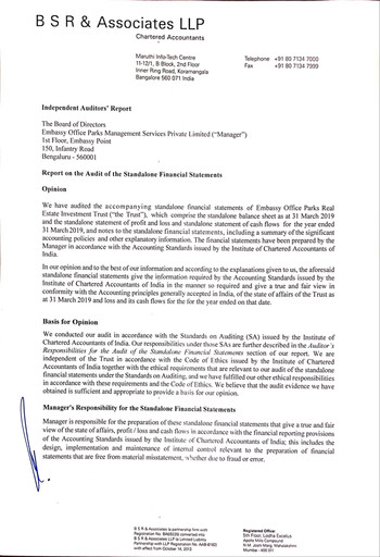 Thumbnail Embassy Office Parks REIT Financial Statement 2018-2019