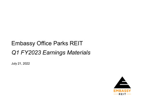 Thumbnail Embassy Office Parks REIT Quarterly Report 2022-q1