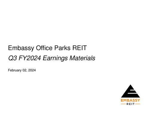 Thumbnail Embassy Office Parks REIT Quarterly Report 2023-q3