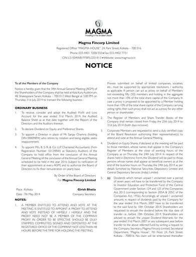 Thumbnail Poonawalla Fincorp Annual Report 2013-2014