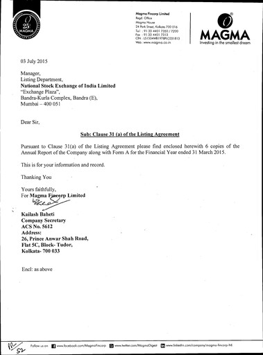 Thumbnail Poonawalla Fincorp Annual Report 2014-2015