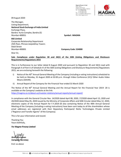 Thumbnail Poonawalla Fincorp Annual Report 2019-2020