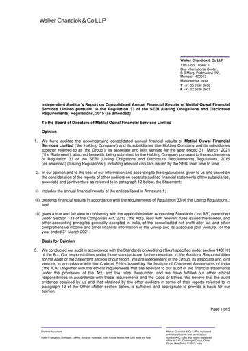 Thumbnail Motilal Oswal Financial Services Financial Statement 2020-2021
