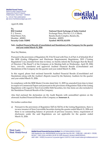 Thumbnail Motilal Oswal Financial Services Financial Statement 2025-2026
