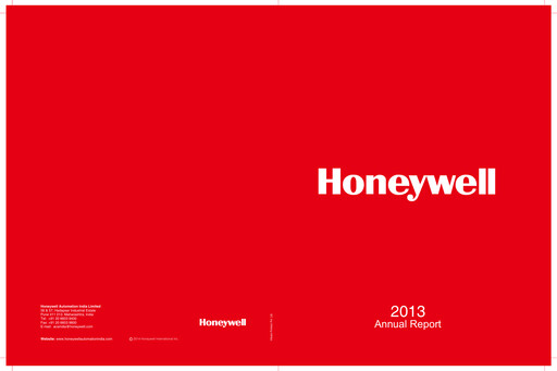 Thumbnail Honeywell Automation India Annual Report 2013