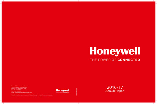 Thumbnail Honeywell Automation India Annual Report 2016-2017