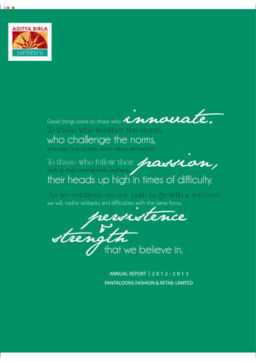 Thumbnail Aditya Birla Fashion and Retail Annual Report 2012-2013