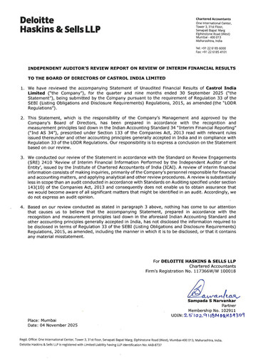 Thumbnail Castrol India Quarterly Report 2025-q3