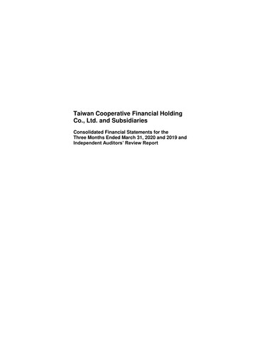 Thumbnail Taiwan Cooperative Financial Quarterly Report 2020-q1