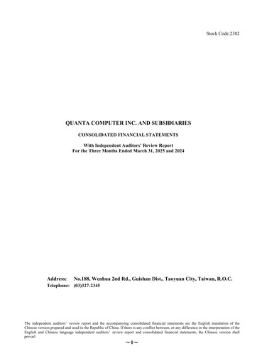 Thumbnail Quanta Computer
 Quarterly Report 2025-q1