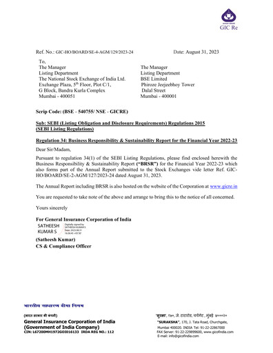 Thumbnail General Insurance Corporation of India
 ESG Report 2022-2023