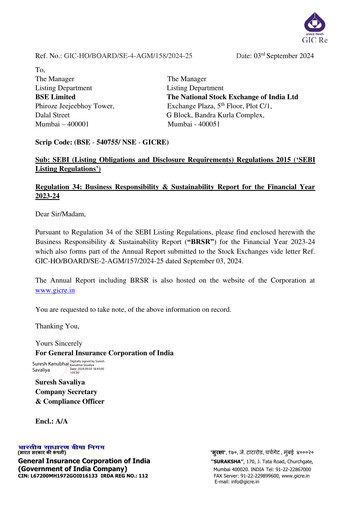 Thumbnail General Insurance Corporation of India
 ESG Report 2023-2024