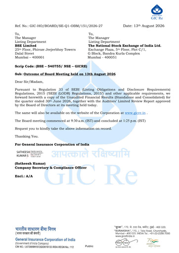 Thumbnail General Insurance Corporation of India
 Quarterly Report 2026-q1