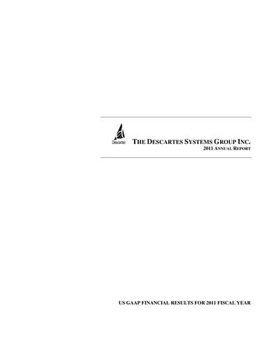 Thumbnail Descartes Systems Group Annual Report 2011