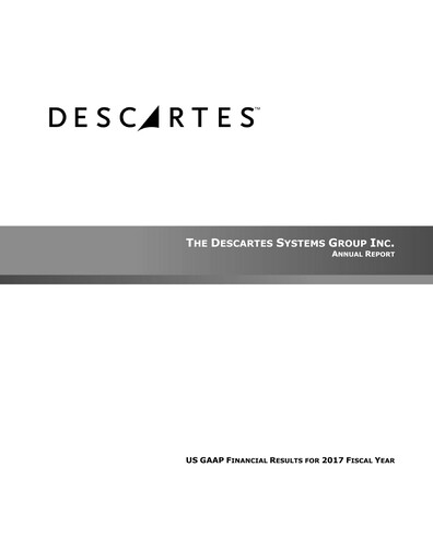 Thumbnail Descartes Systems Group Annual Report 2017