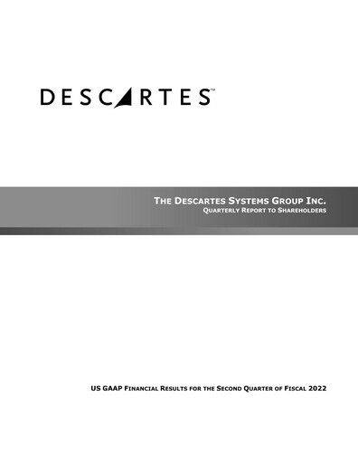 Vorschaubild Descartes Systems Group Quartalsbericht 2022-q2