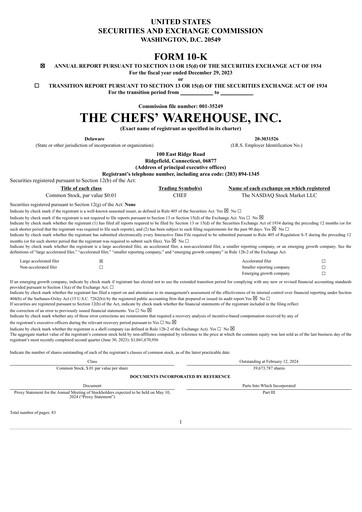 Vorschaubild Chefs' Warehouse Jahresbericht 2023