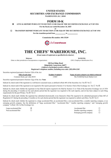 Vorschaubild Chefs' Warehouse Jahresbericht 2025