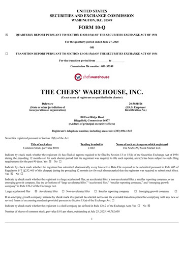 Thumbnail Chefs' Warehouse Quarterly Report 2025-q2