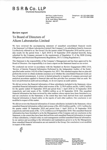 Vorschaubild Alkem Laboratories
 Quartalsbericht 2018-q2